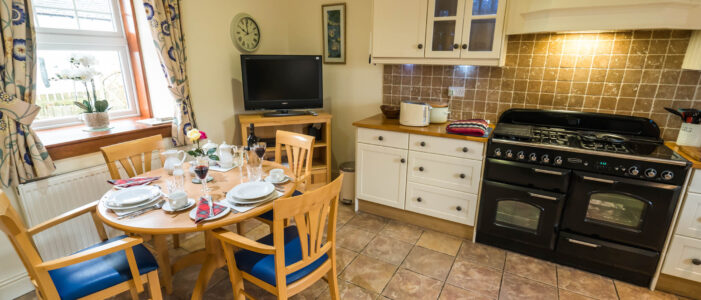 www.loaninghead.co.uk Holiday Cottage kitchen. Stables Cottage. Loch Lomond and Trossachs National Park.