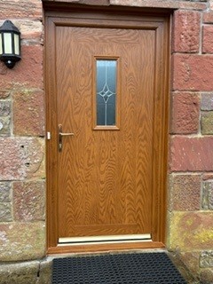 Lovely new outside door to Stables Cottage, Loaninghead.